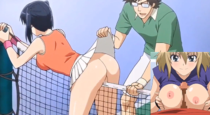 Hentai chica tenista folla con entrenador