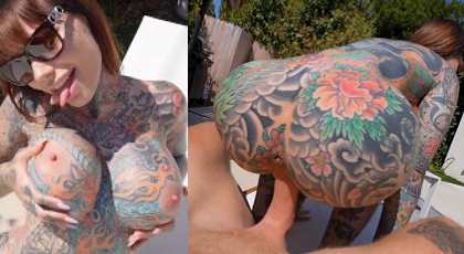 Girl tattooed all over her body porn scene